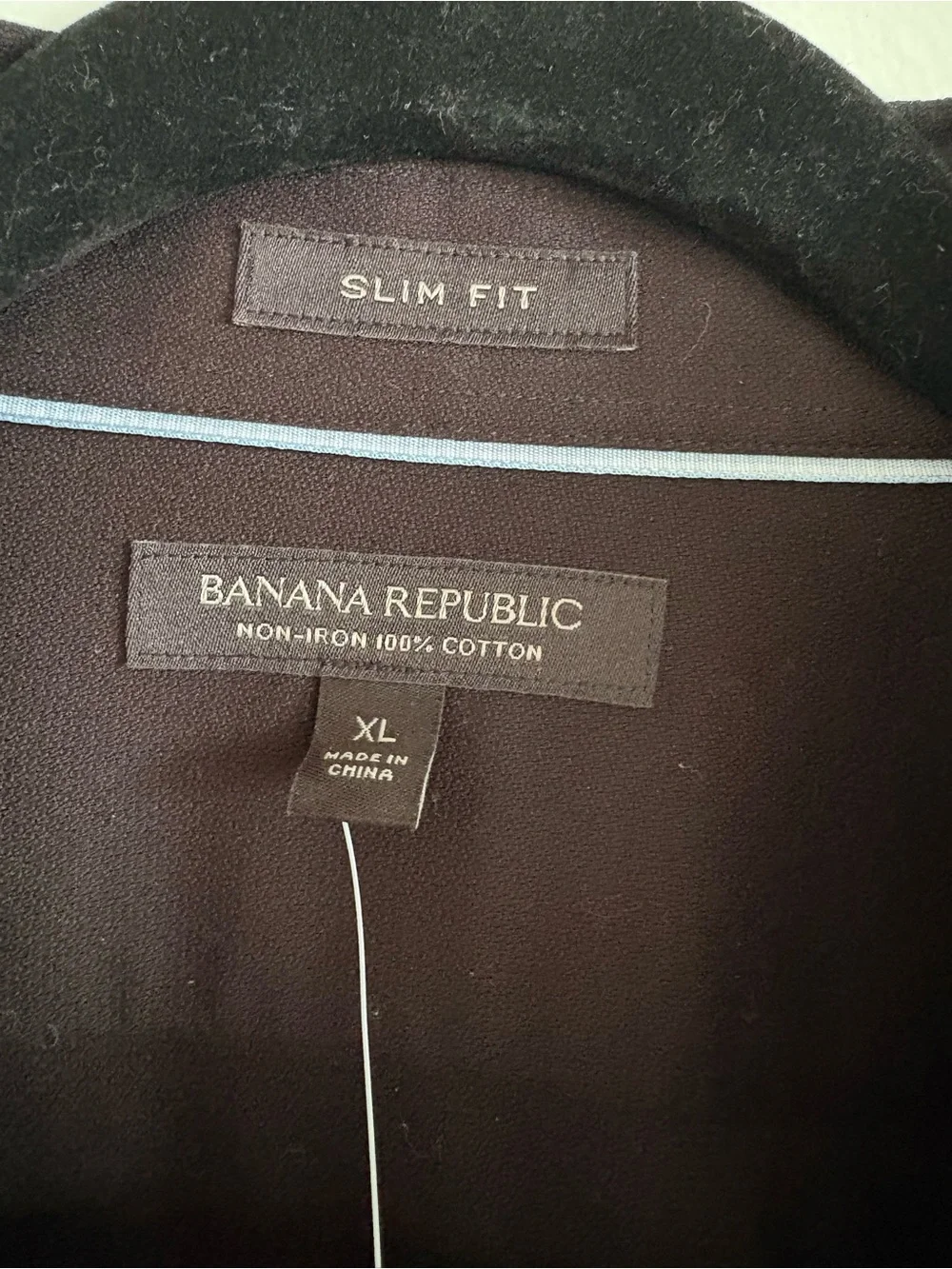 Banana Republic Black Long-Sleeve Dress Shirt